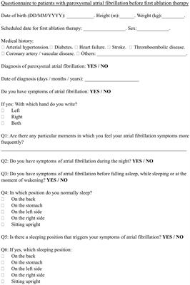 Self-Reported Onset of Paroxysmal Atrial Fibrillation Is Related to Sleeping Body Position